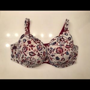 ❤️Floral Lane Bryant Cacique Boost Plunge Underwire Bra!!  44DDD (46DD)❤️